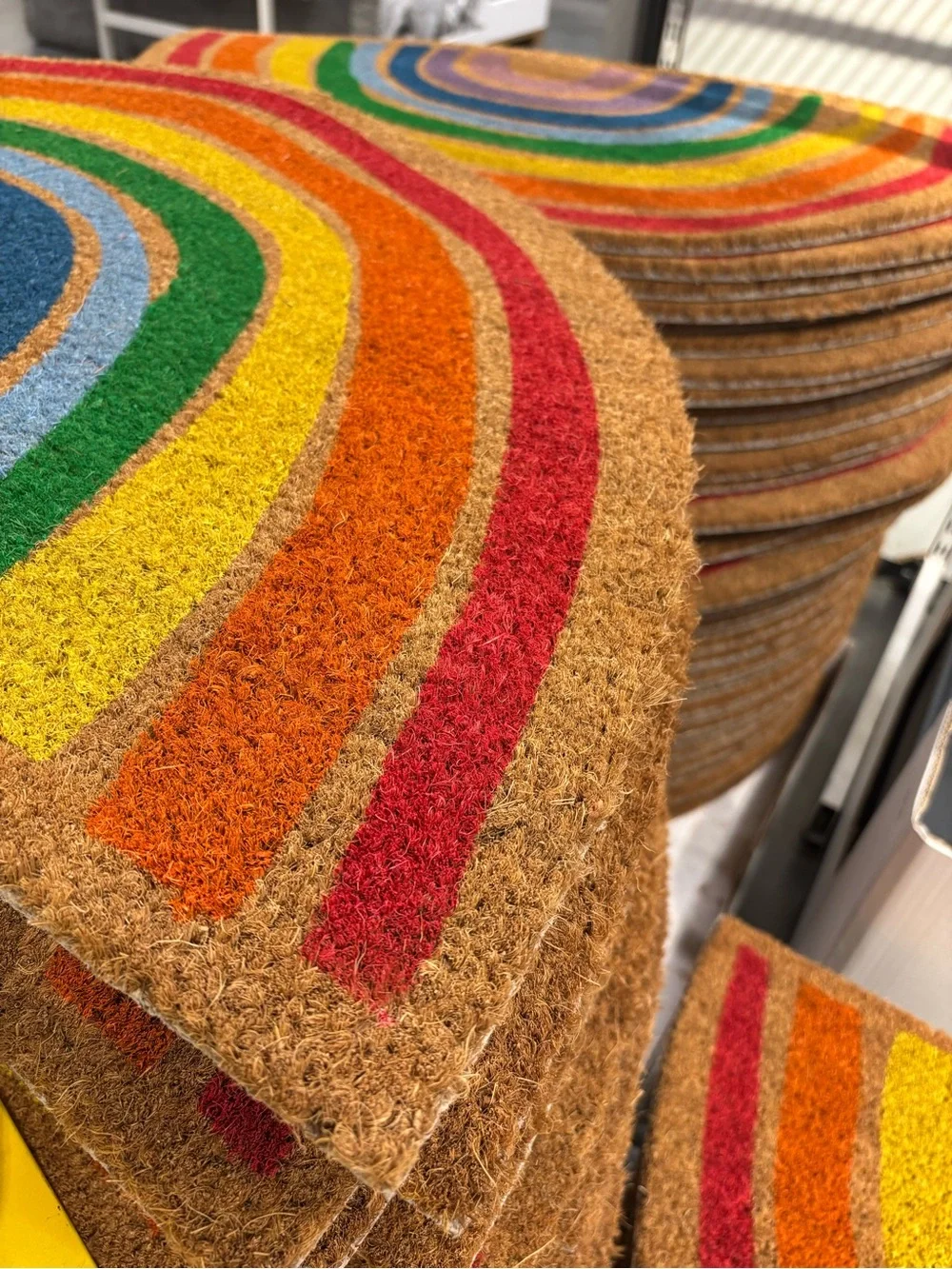 1 Half-Round Rainbow 🌈 Coir Doormat - Multicolor fr ikea pride decor new